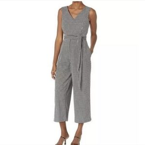 Calvin Klein Black and White Checkered Jumpsuit, Size 8